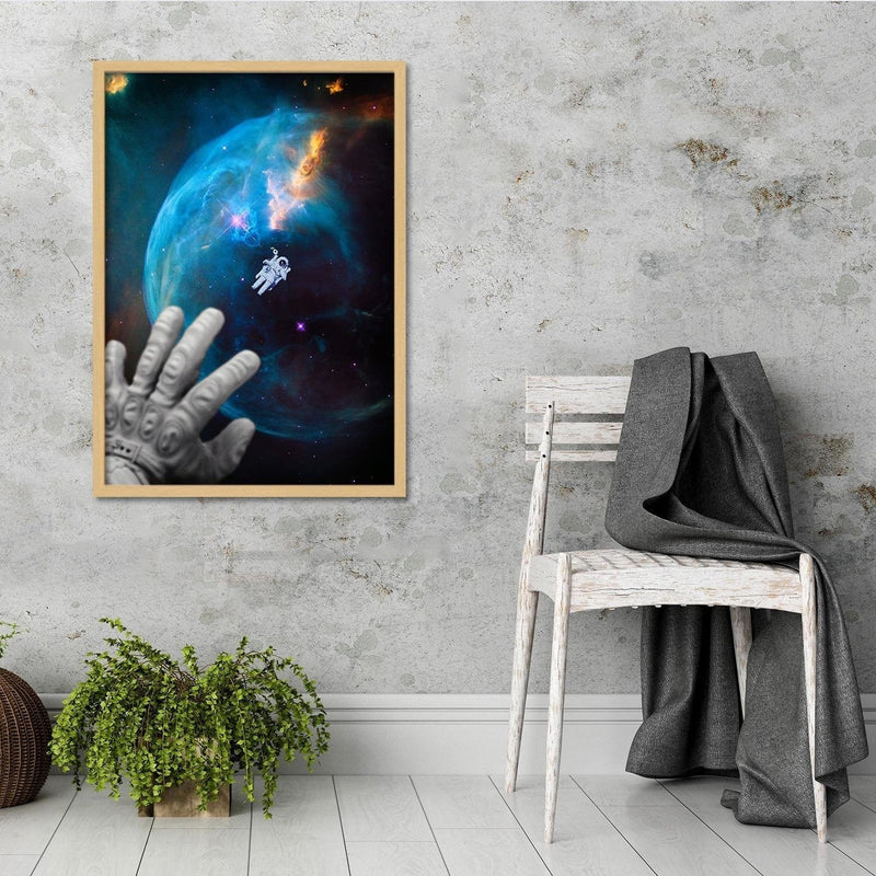 Glezna bēšā rāmī - Galaxy Artwork Blue  Home Trends DECO