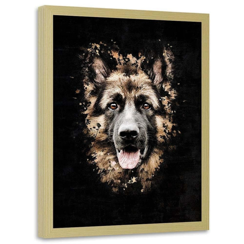 Glezna bēšā rāmī - German Shepherd  Home Trends DECO