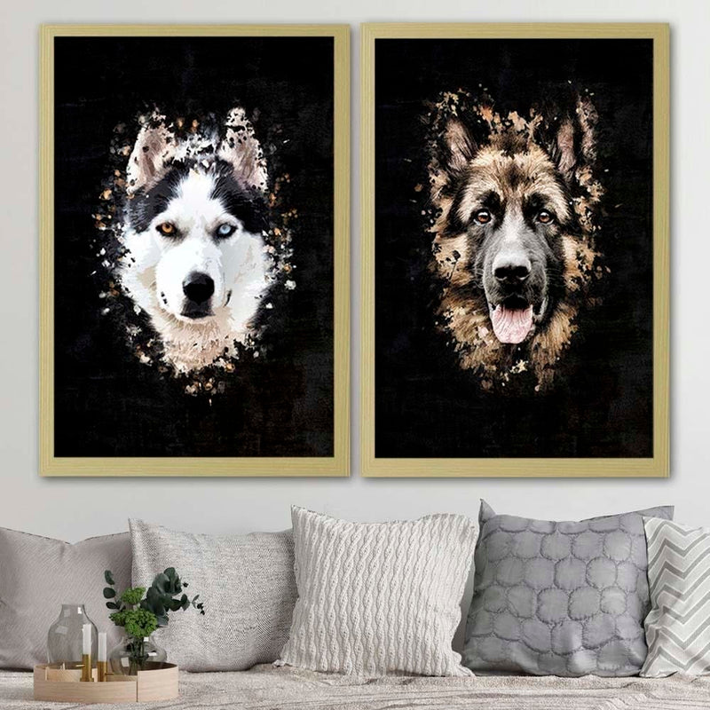 Glezna bēšā rāmī - German Shepherd  Home Trends DECO