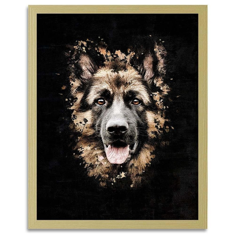 Glezna bēšā rāmī - German Shepherd  Home Trends DECO