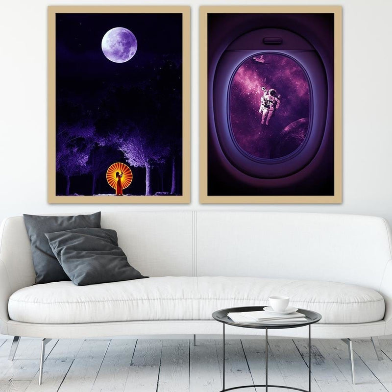 Glezna bēšā rāmī - Giclée Art Print Purple  Home Trends DECO