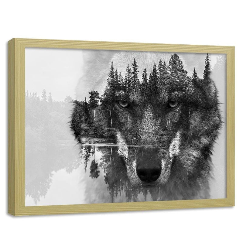 Glezna bēšā rāmī - Gray Wolf  Home Trends DECO