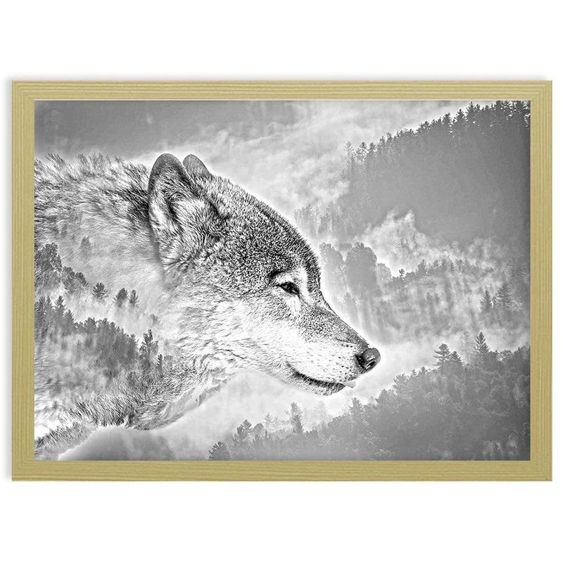 Glezna bēšā rāmī - Gray Wolf  Home Trends DECO