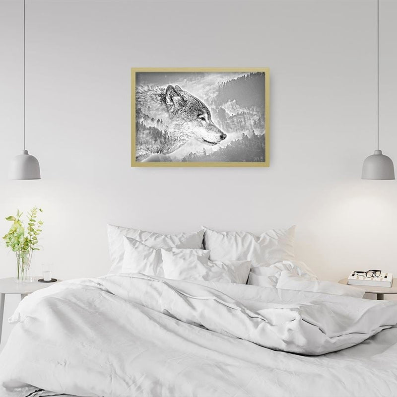 Glezna bēšā rāmī - Gray Wolf  Home Trends DECO