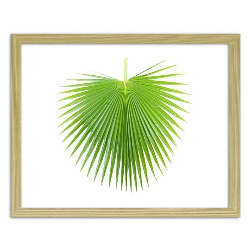 Glezna bēšā rāmī - Green palm leaf  Home Trends DECO