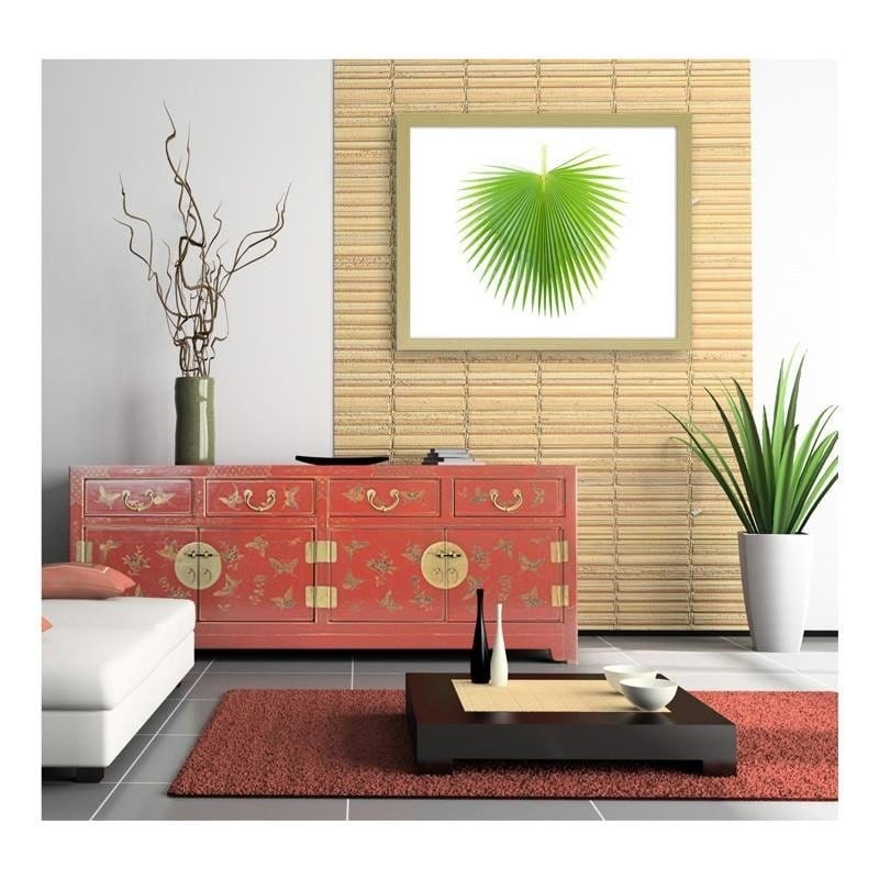 Glezna bēšā rāmī - Green palm leaf  Home Trends DECO