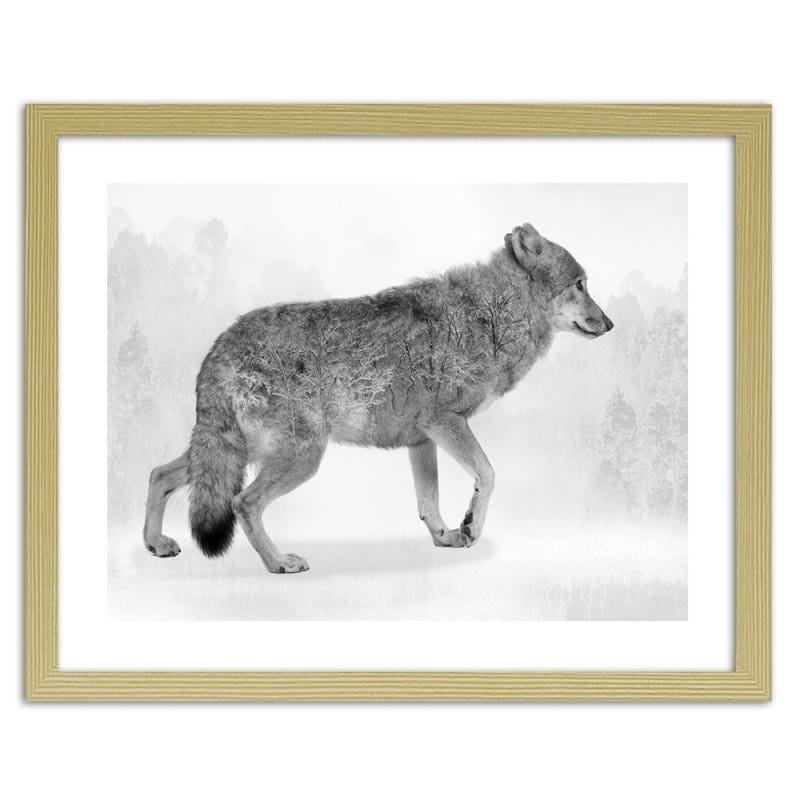 Glezna bēšā rāmī - Grey wolf 2  Home Trends DECO