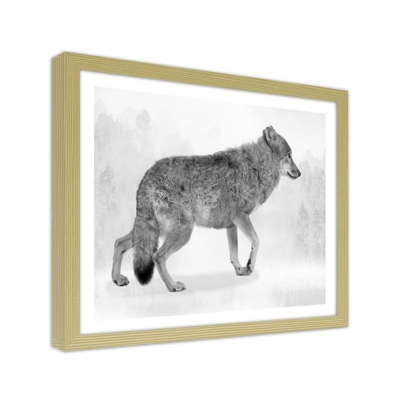 Glezna bēšā rāmī - Grey wolf 2  Home Trends DECO