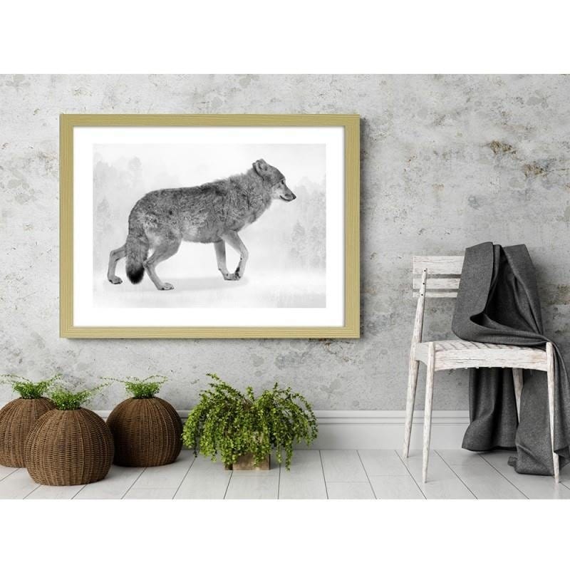 Glezna bēšā rāmī - Grey wolf 2  Home Trends DECO