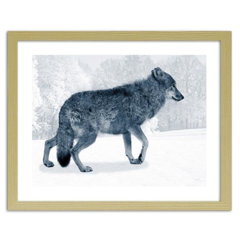 Glezna bēšā rāmī - Grey wolf  Home Trends DECO