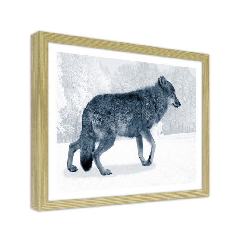 Glezna bēšā rāmī - Grey wolf  Home Trends DECO