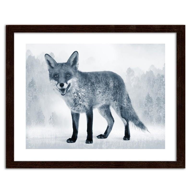 Glezna brūnā rāmī - The grey fox  Home Trends DECO