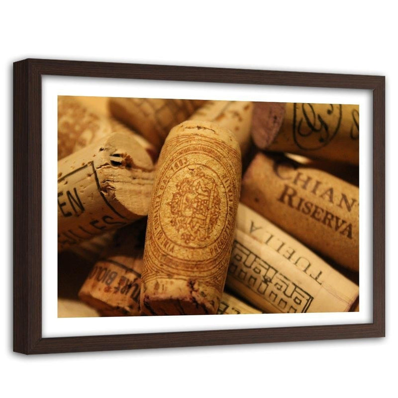 Glezna brūnā rāmī - Wine Corks 1  Home Trends DECO