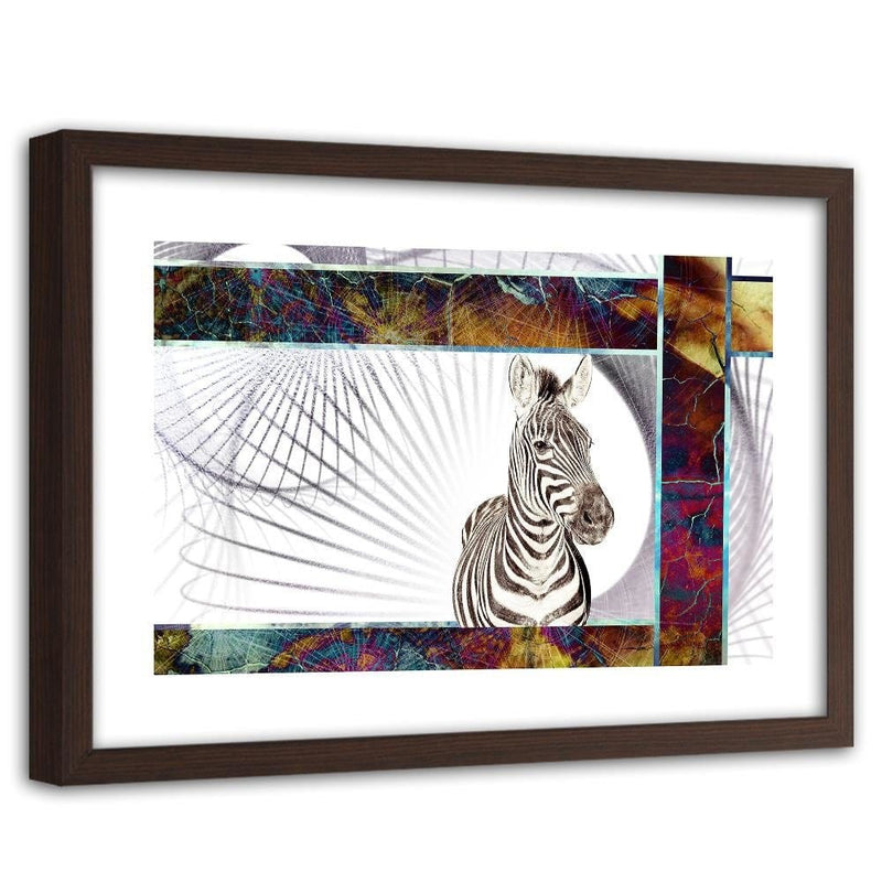 Glezna brūnā rāmī - Zebra  Home Trends DECO