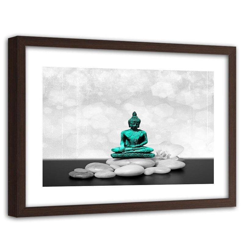 Glezna brūnā rāmī - Zen Buddha On The Rocks  Home Trends DECO