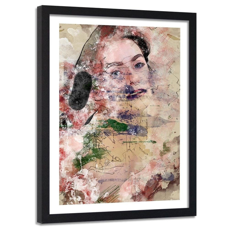 Glezna melnā rāmī - Abstract Woman's Face  Home Trends