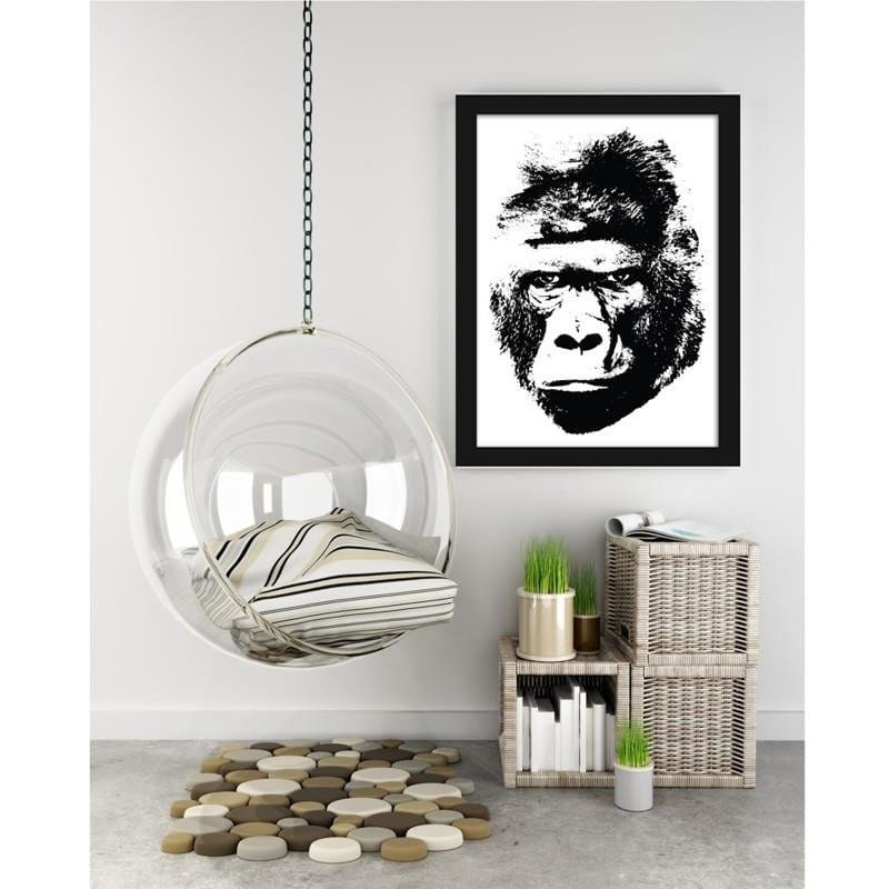 Glezna melnā rāmī - An illustration of a gorilla  Home Trends