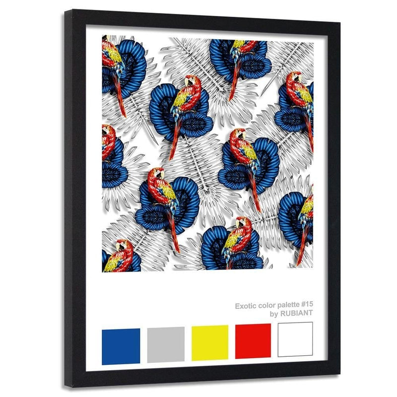 Glezna melnā rāmī - Art Print Exotic Blue  Home Trends