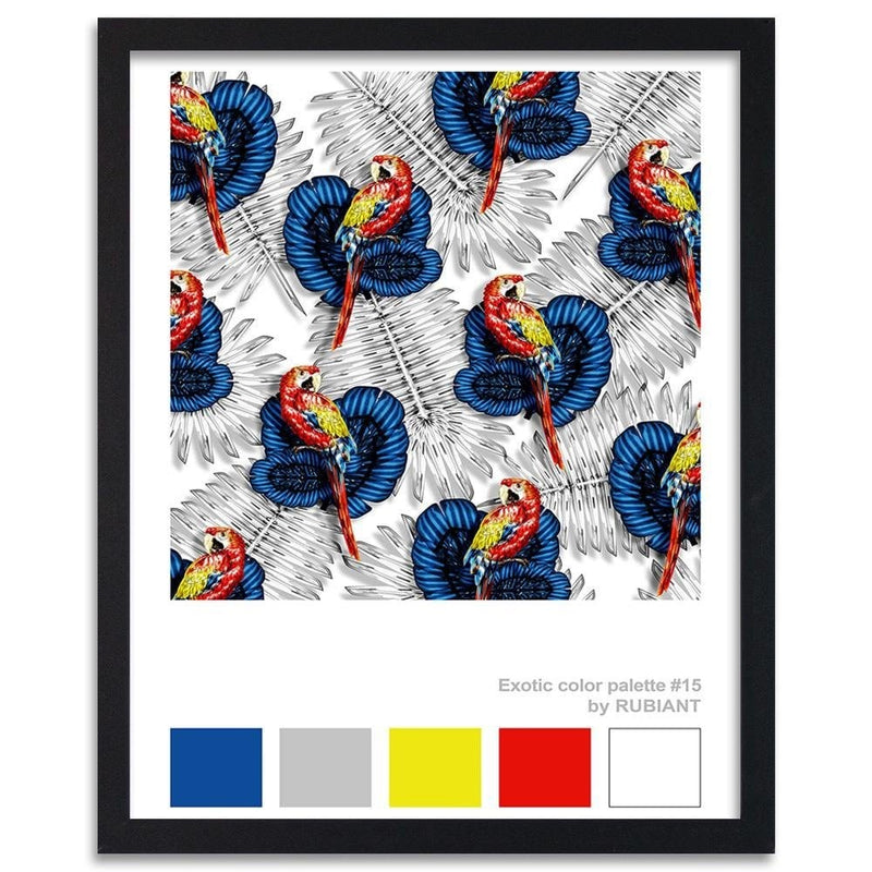 Glezna melnā rāmī - Art Print Exotic Blue  Home Trends