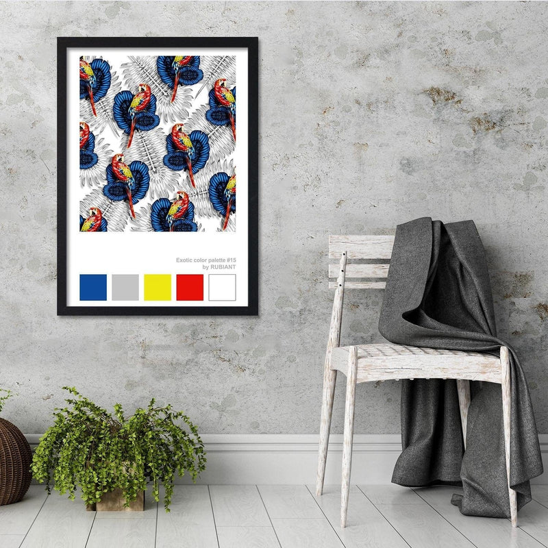 Glezna melnā rāmī - Art Print Exotic Blue  Home Trends