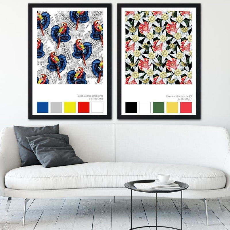 Glezna melnā rāmī - Art Print Exotic Blue  Home Trends