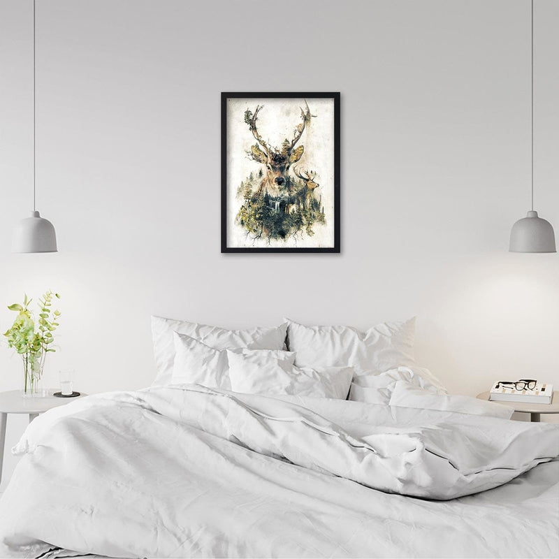 Glezna melnā rāmī - Artistic Deer  Home Trends