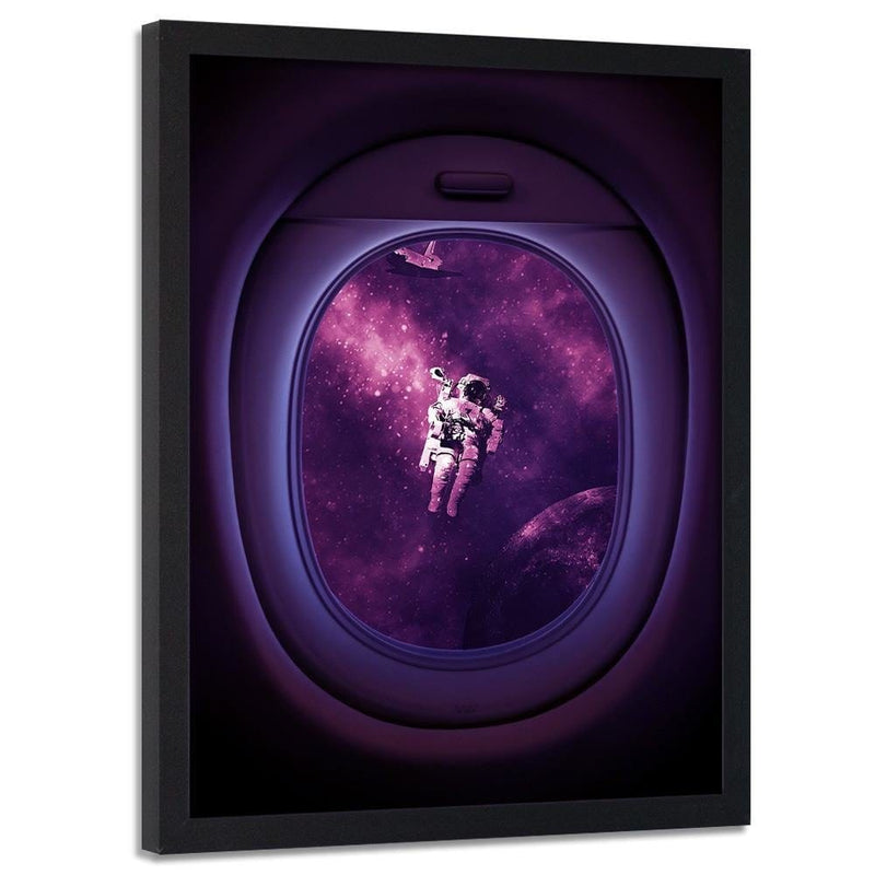 Glezna melnā rāmī - Artwork Image Astronaut Purple  Home Trends