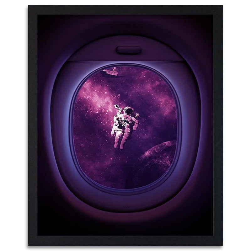 Glezna melnā rāmī - Artwork Image Astronaut Purple  Home Trends