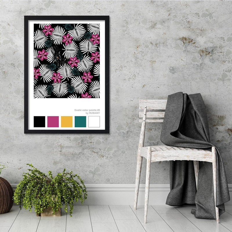 Glezna melnā rāmī - Artwork Tropical Pink  Home Trends