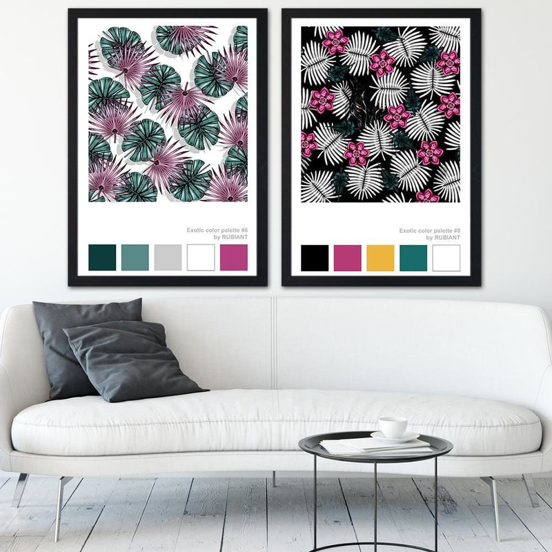 Glezna melnā rāmī - Artwork Tropical Pink  Home Trends