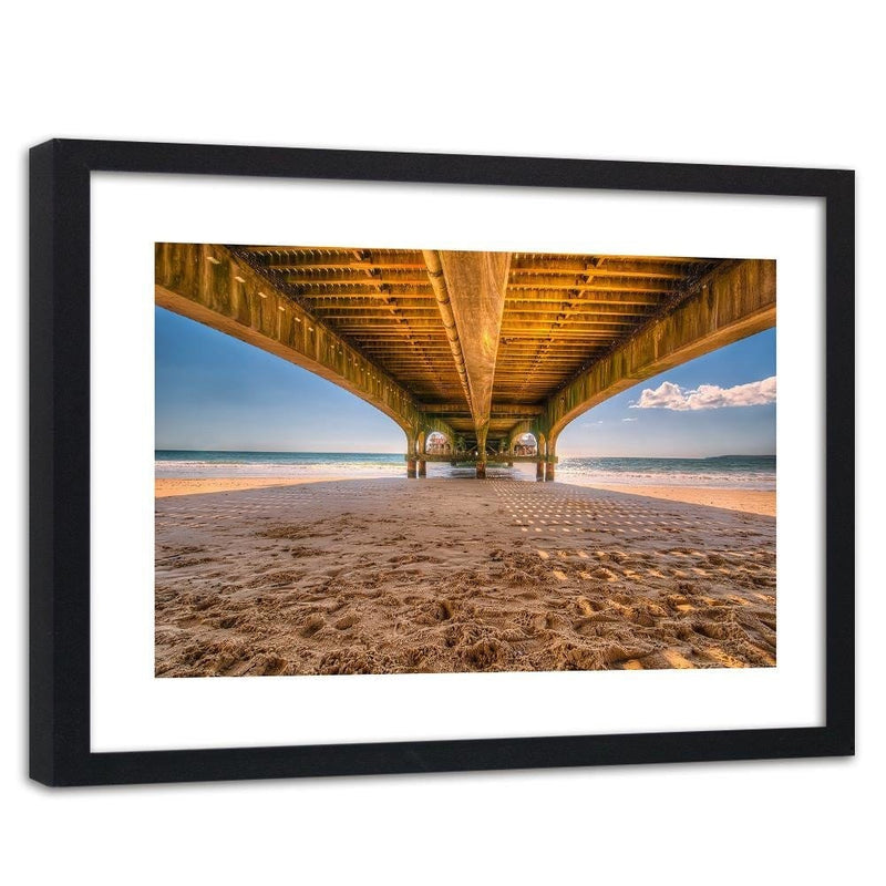 Glezna melnā rāmī - Beach Under The Pier  Home Trends