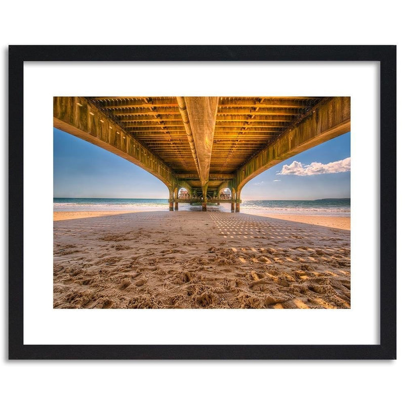 Glezna melnā rāmī - Beach Under The Pier  Home Trends