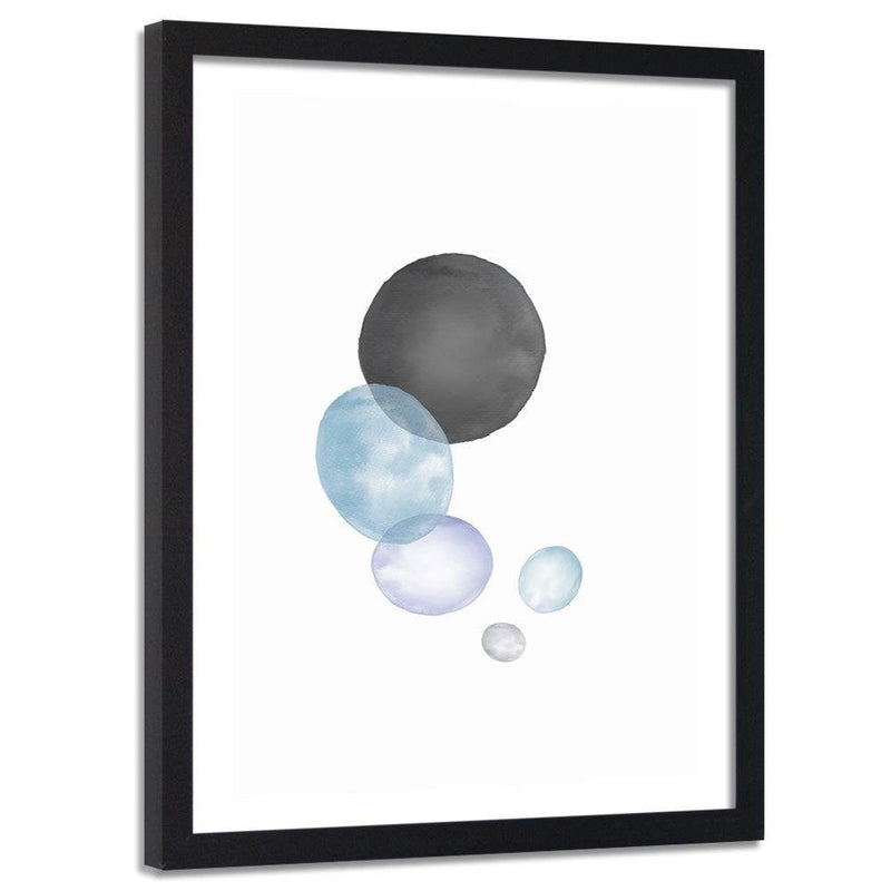 Glezna melnā rāmī - Black And Blue Circles  Home Trends