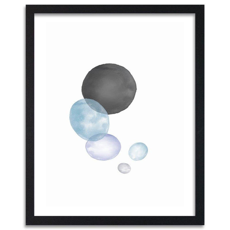 Glezna melnā rāmī - Black And Blue Circles  Home Trends