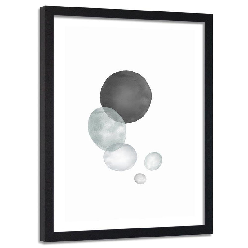 Glezna melnā rāmī - Black And Gray Circles  Home Trends