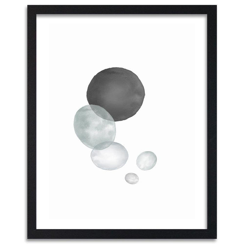 Glezna melnā rāmī - Black And Gray Circles  Home Trends