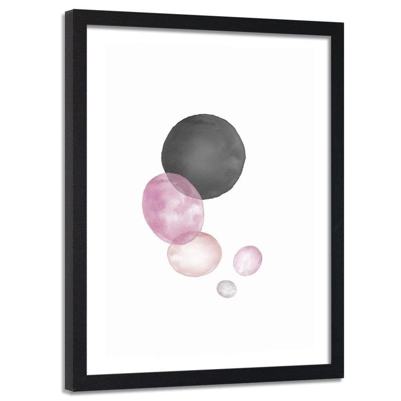 Glezna melnā rāmī - Black And Pink Circles  Home Trends