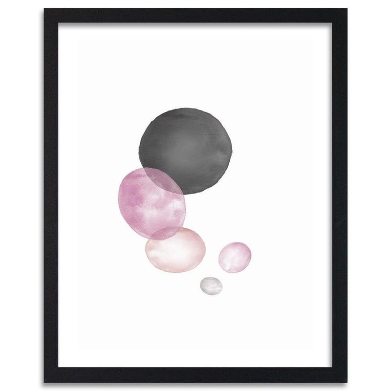 Glezna melnā rāmī - Black And Pink Circles  Home Trends