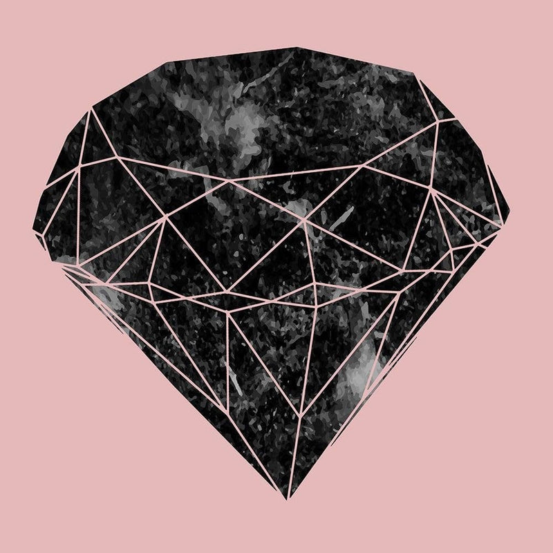 Glezna melnā rāmī - Black Diamond On A Pink Background  Home Trends