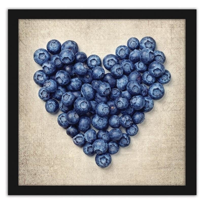 Glezna melnā rāmī - Blueberry heart  Home Trends