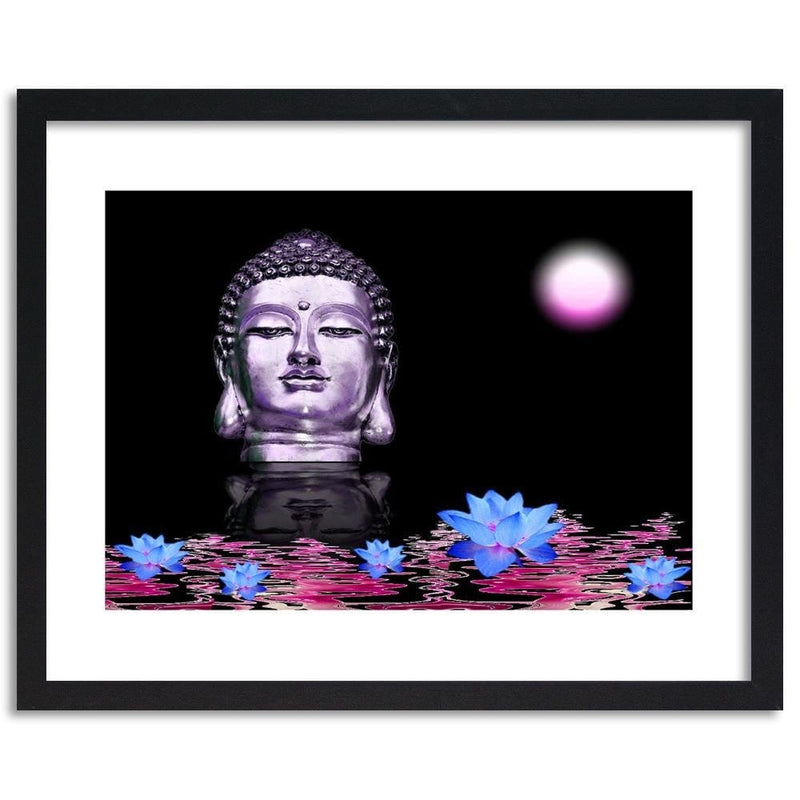 Glezna melnā rāmī - Buddha At Sunset  Home Trends