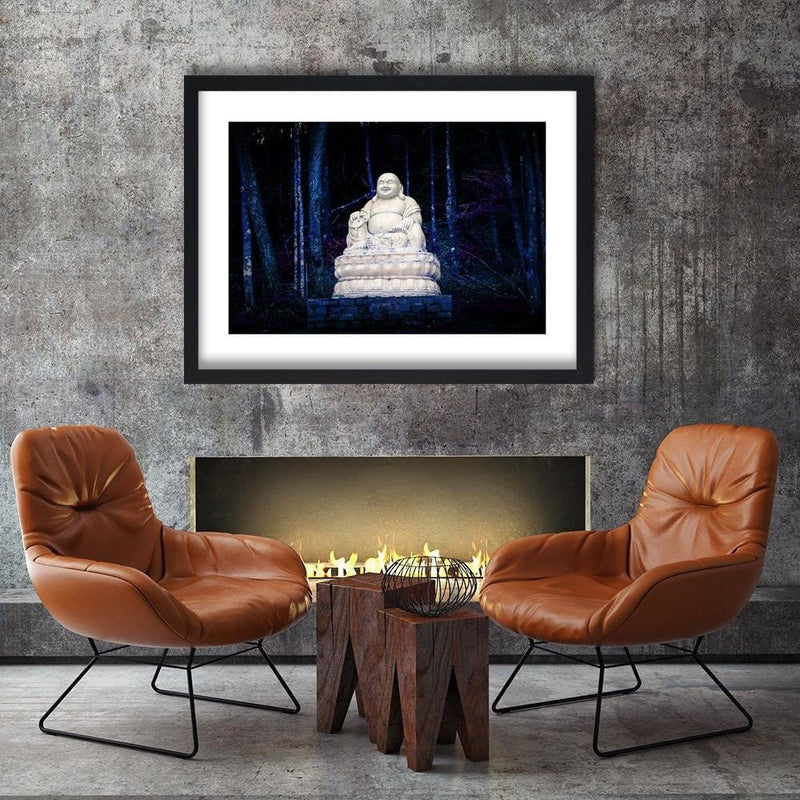 Glezna melnā rāmī - Buddha In The Forest  Home Trends