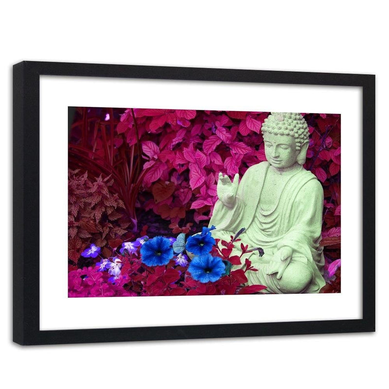 Glezna melnā rāmī - Buddha In The Garden  Home Trends