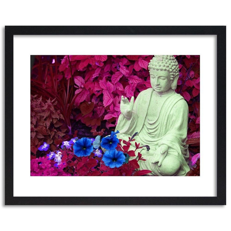 Glezna melnā rāmī - Buddha In The Garden  Home Trends