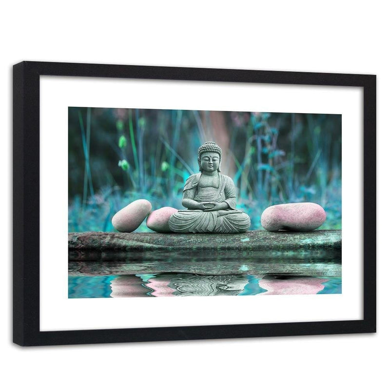 Glezna melnā rāmī - Buddha Over Water  Home Trends