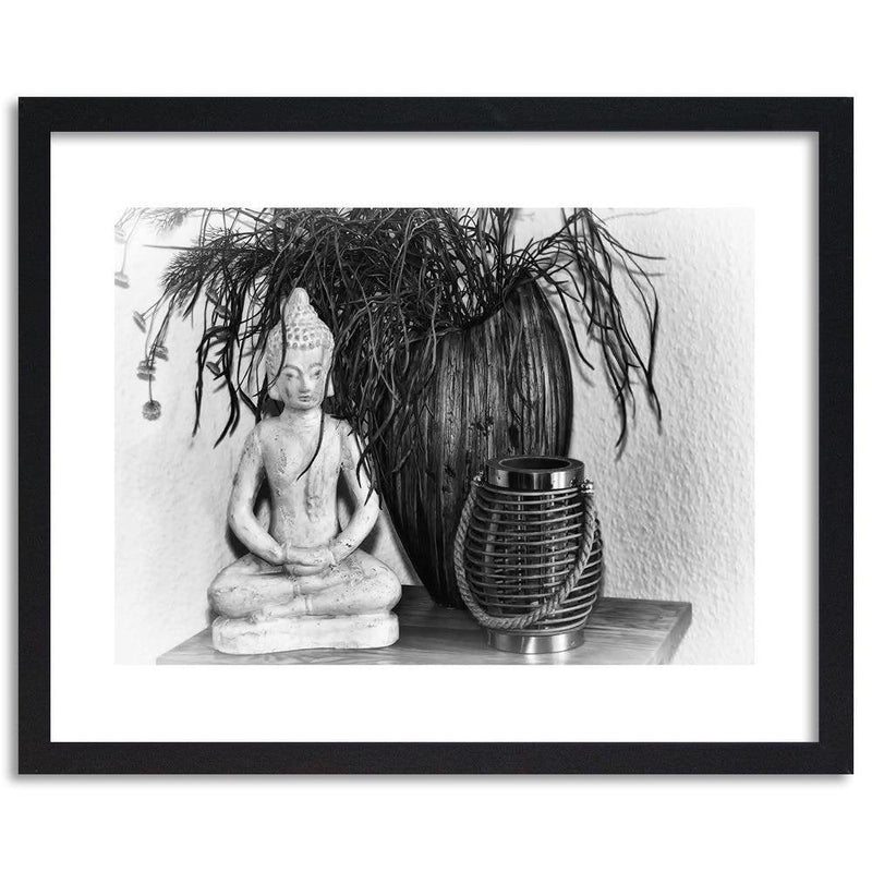 Glezna melnā rāmī - Buddha Vase With Black And White  Home Trends