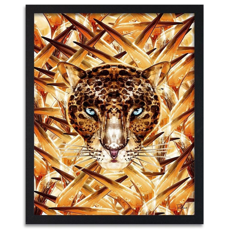 Glezna melnā rāmī - Cheetah Image Animal Print Orange  Home Trends