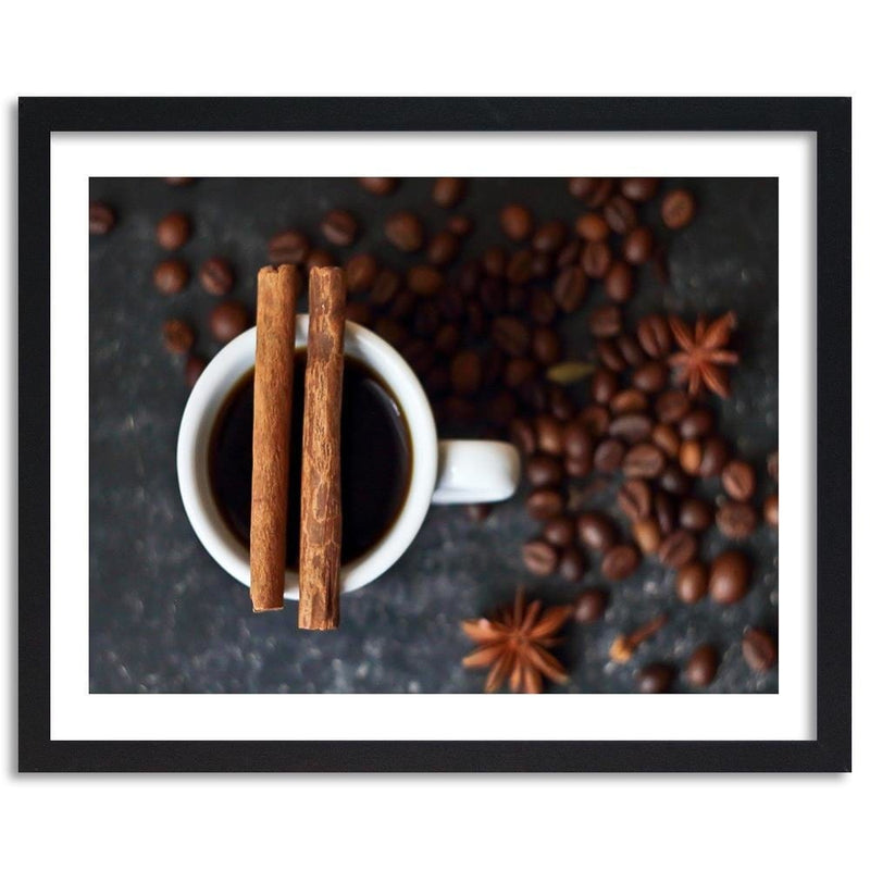 Glezna melnā rāmī - Cinnamon Cup Of Coffee  Home Trends