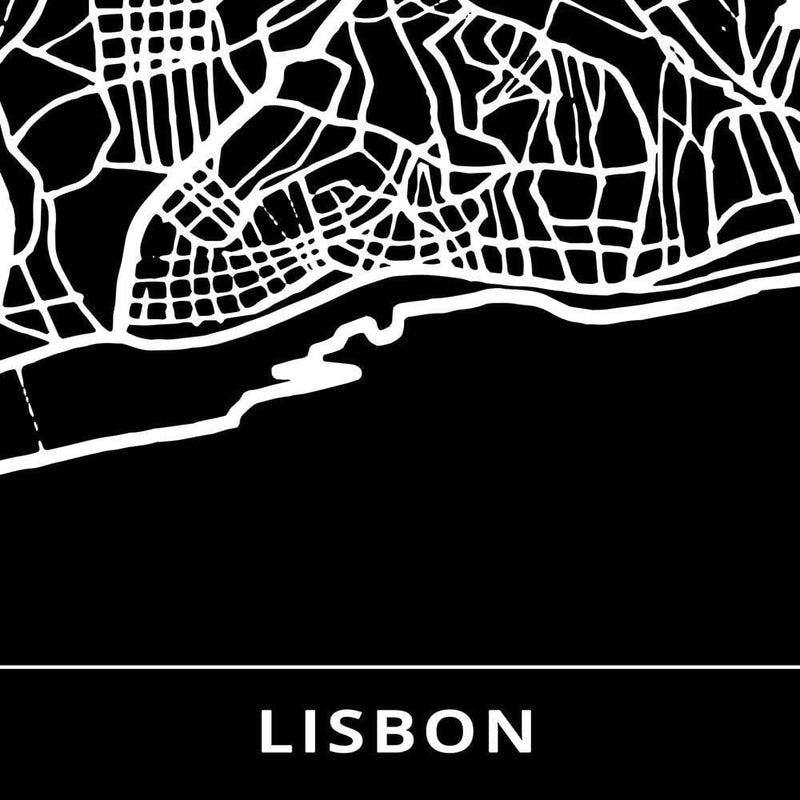 Glezna melnā rāmī - City Lisbon  Home Trends