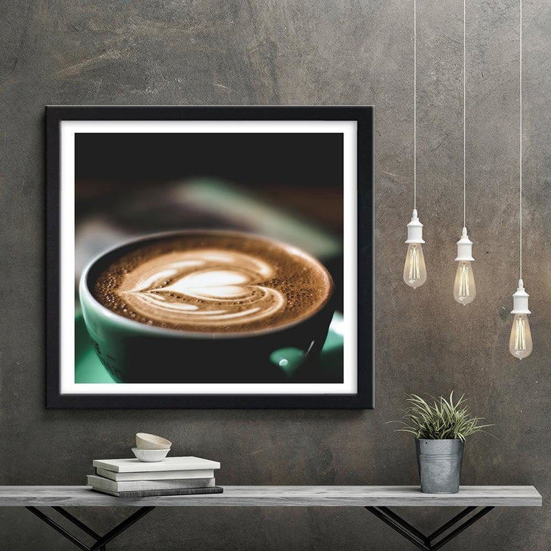 Glezna melnā rāmī - Coffee With Heart  Home Trends